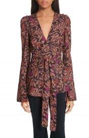 Proenza Schouler Floral Print Georgette Wrap Top at Nordstrom