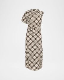 Proenza Schouler Hallie Crinkled Plaid Dress at Neiman Marcus
