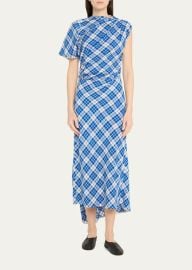Proenza Schouler Hallie Crinkled Plaid Dress at Bergdorf Goodman