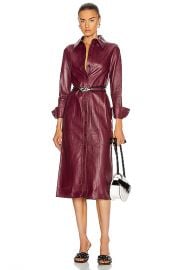 Proenza Schouler Leather Shirt Dress in Bordeaux   FWRD at Forward