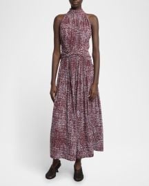 Proenza Schouler Lola Halter Printed Viscose Crepe Midi Dress at Neiman Marcus