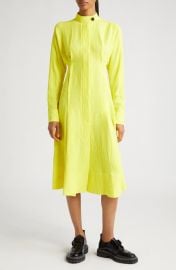 Proenza Schouler Long Sleeve Crushed Matte Satin Shirtdress at Nordstrom