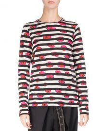 Proenza Schouler Long-Sleeve Floral Striped Tee at Bergdorf Goodman