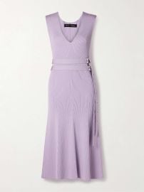 Proenza Schouler Madeline belted ribbed knit midi dress at Net a Porter