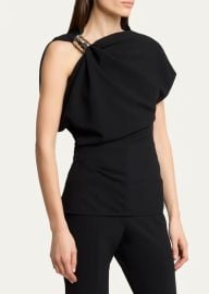 Proenza Schouler Malika Draped Short Sleeve Top at Bergdorf Goodman
