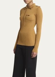 Proenza Schouler Norah Turtleneck Zip Knit Sweater - at Bergdorf Goodman