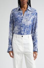 Proenza Schouler Norman Print Crepe Button-Up Shirt at Nordstrom