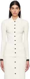 Proenza Schouler Off-White Proenza Schouler White Label Pointed Collar Cardigan SSENSE at Ssense