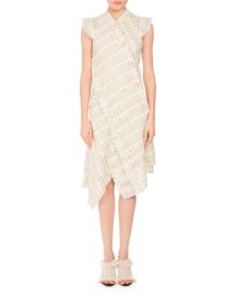 Proenza Schouler Plaid Boucle Asymmetric Button Dress at Neiman Marcus