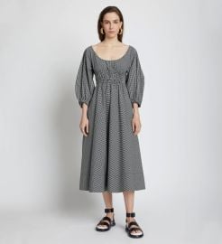 Proenza Schouler Plaid Puff Sleeve Poplin Dress at Proenza Schouler