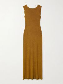 Proenza Schouler Silvia open back frayed silk boucle maxi dress at Net a Porter