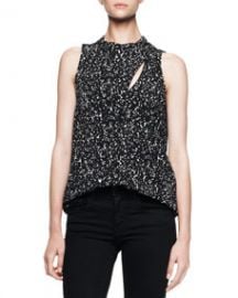 Proenza Schouler Sleeveless Printed Overlap Blouse at Neiman Marcus