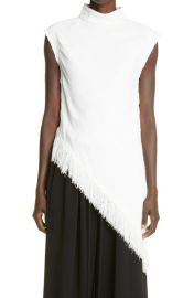 Proenza Schouler Stripe Fringe Asymmetric Top in Off White Size 4 at Nordstrom