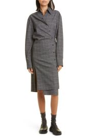 Proenza Schouler Suiting Plaid Long Sleeve Wrap Shirtdress at Nordstrom