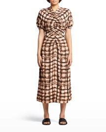 Proenza Schouler Tie-Dye Gathered Midi Dress at Neiman Marcus