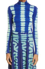 Proenza Schouler Tie Dye Long Sleeve Jersey Turtleneck in Cobalt Multi Size X-Large at Nordstrom