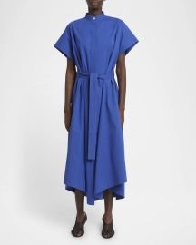 Proenza Schouler Walker Band-Collar Eco Poplin Shirtdress at Neiman Marcus