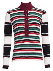 Proenza Schouler White Label - Ribbed Rugby Striped Turtleneck Sweater at Saks Fifth Avenue