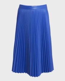 Proenza Schouler White Label Daphne Pleated Faux Leather Midi Skirt at Neiman Marcus