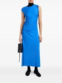 Proenza Schouler White Label Mimi gathered-sleeve Midi Dress Blue at Farfetch