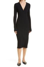 Proenza Schouler White Label Rib Knit Long Sleeve Midi Dress at Nordstrom