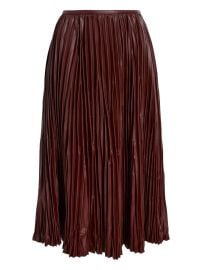 Proenza Schouler White Label Rosalyn Pleated Leather Midi Dress Red at Farfetch