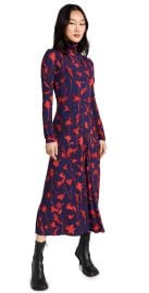 Proenza Schouler White Label Slinky Jersey Turtleneck Dress Indigo/Garnet/Scarlet S at Shopbop