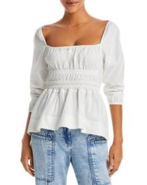 Proenza Schouler White Label Square Neck Peplum Top Bloomingdales at Bloomingdales