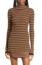 Proenza Schouler White Label Stripe Turtleneck Silk Cotton Sweater at Nordstrom