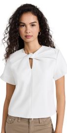 Proenza Schouler White Label Twisted Short Sleeve Faux Leather Top at Shopbop