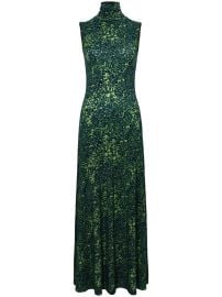 Proenza Schouler White Label abstract-print high-neck Dress Green at Farfetch