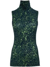 Proenza Schouler White Label abstract-print high-neck Top Green at Farfetch