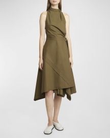 Proenza Schouler Yoko Compact Poplin Asymmetric Dress at Neiman Marcus