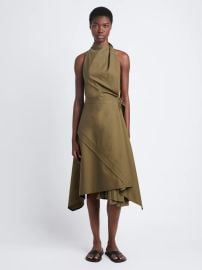 Proenza Schouler Yoko Dress in Compact Poplin - Wood Proenza Schouler Official Site at Proenza Schouler