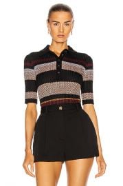 Proenza Schouler Zig Zag Polo Top in Black Multi   FWRD at Forward