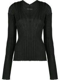 Proenza Schouler Zip Neck Ribbed Top - Farfetch at Farfetch