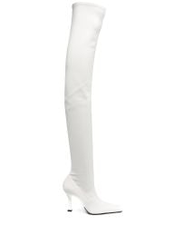 Proenza Schouler square-toe 110mm thigh-high Boots White at Farfetch