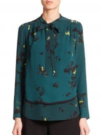 Proenza schouler Floral Silk Tie-neck Blouse at Saks Fifth Avenue