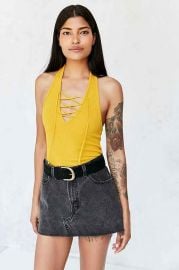 Project Social T Lace-Up Halter Top at Urban Outfitters