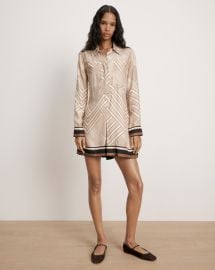 Pryce Mini Dress in Stone Khaki Multi at Veronica Beard