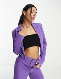 Public Desire x Paris Artiste Exclusive cropped blazer in purple - part of a set at ASOS