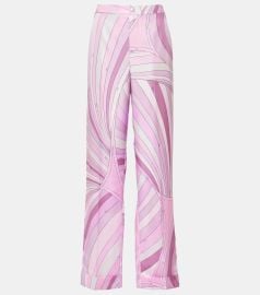 Pucci Iride Silk Twill Straight Pants at Mytheresa
