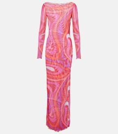 Pucci Marmo sheer tulle maxi dress at Mytheresa