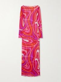 Pucci Marmo sheer tulle maxi dress at Net a Porter