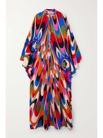 Pucci Printed stretch satin kaftan at Net a Porter