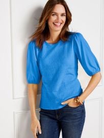 Pucker Knit Top Talbots at Talbots