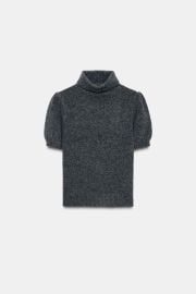 Puff Short Sleeve Knit Sweater at Zara