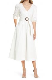 Puff Sleeve Belted Dress at Nordstrom