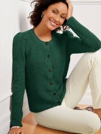 Puff Sleeve Cardigan - Tweed Talbots at Talbots