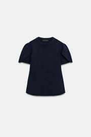 Puff Sleeve Knit Cardigan at Zara